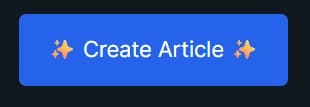 KoalaWriter Create Article button for generating a new AI article